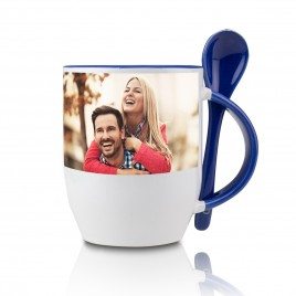 BLUE SPOON CUP WITH PHOTO PRINT 