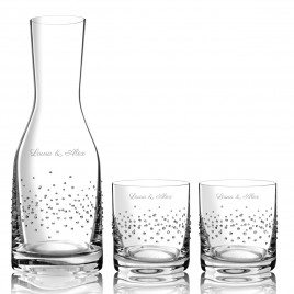 Karaffe und Gläser mit Swarovski-Steinen mit oder ohne Gravur