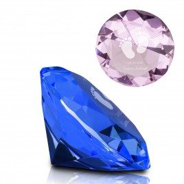 Kristall-Diamant mit Gravur zur Geburt