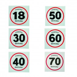 Servietten Straßenschild für den Geburtstag 70