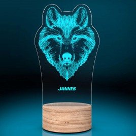 LED-Leuchte Wolf mit Gravur