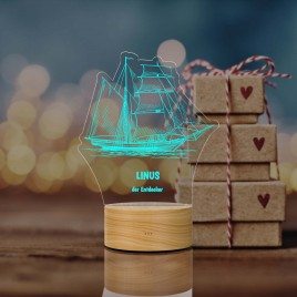 LED-Leuchte Segelboot mit Gravur