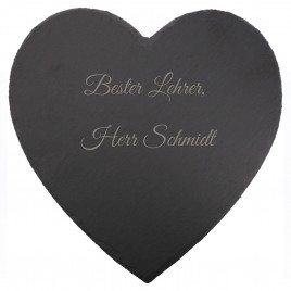Personalisierte Schieferplatte mit Gravur - Herz 
