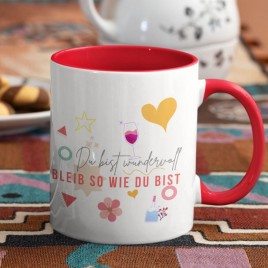 Tasse aus Keramik mit Spruch Du bist wundervoll, bleib so wie du bist! | Smyla.eu